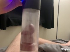 Sex toy Review Penis Pump on thick BWC until HUGE CUMSHOT [HOT!] SOLO MALE MOANING
