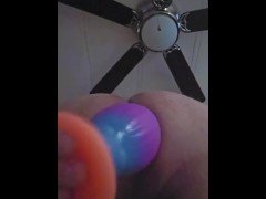 Destroying my ass with huge butt plug and fisting