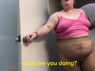 Peeping Feeder Step-bro Gets Caught by Horny BBW step-sis(PANTYHOSE FETISH)