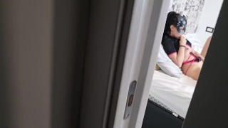 My Roommate Spys On Me From The Door While I Masturbate, Fuck Me And Cum On ITALIAN DIALOGUES