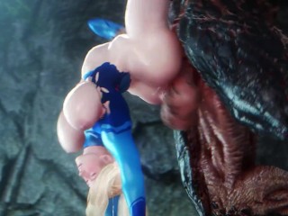 Beautiful Babe Samus Aran Destroyed by Giant Cock - Comp - Noname55