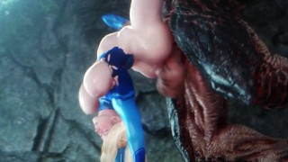 Beautiful Babe Samus Aran détruit par une bite géante - Compilation - Noname55