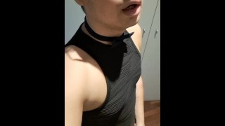 Femboy Jerking Off with a Cock Ring