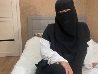 busty milf, arab, hijab, homemade