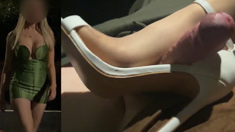 Fucking my Wifes Heels in Car After Dinner 👠 💦