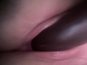Preview 5 of BBC Dildo Fucking my Fat Snowbunny Pussy