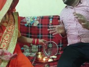 Preview 4 of Desi bhabhi ne apne pati ke liye karva chauth rakha tha lekin pati kahi or se muh mar ke aya