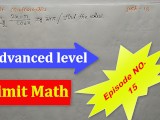 Advanced Limit Math of Harvard University's Teach By bikash Educare Part 15