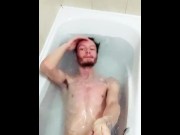 Preview 1 of Taking a bath while showing off my big hung cock on camera