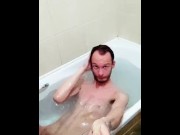 Preview 2 of Taking a bath while showing off my big hung cock on camera