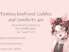 Femboy Boyfriend Cuddles and Comforts you || SFW ASMR Audio [heartbeat][romantic][SFW]