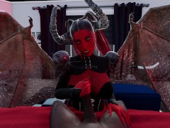 Succubus handjob practise. Halloween animation one