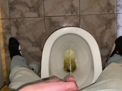 I'm peeing in the opposite direction from the toilet :)