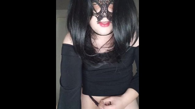 Sexy trans caught playing with her panties pov joi