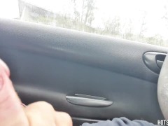 Masturbation in a Car by a Sexy Guy. Almost caught