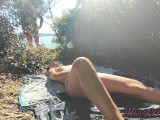 French Girl Masturbation Amateur on Nude Beach public in Greece to stranger with squirt P1