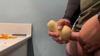 Jerking my Whole Cock off with A Butternut Squash