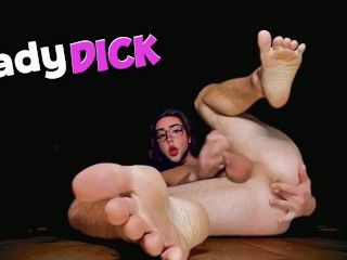 LadyDick Shemale Finger in Ass, Big Dick, Feet