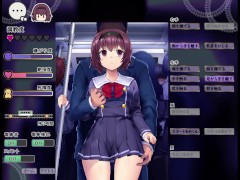 【痴〇は電車の中で 実況(体験版)】お触りエロゲー。巨乳J〇が背後からおっぱい揉まれたり手マンされたり・・(モーションアニメ同人エロゲー animation hentai game） - Screenshot 15 of 16 - Hentai