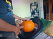 Preview 1 of 👻Fucking a Pumpkin to Ward off Evil Spirits 🎃Happy Halloween🎃
