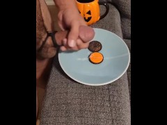 Daddy cums and feeds you your favorite Halloween snack