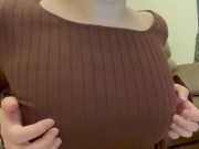 Preview 1 of I play with my nipples over my clothes and touch them directly.