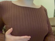 Preview 4 of I play with my nipples over my clothes and touch them directly.