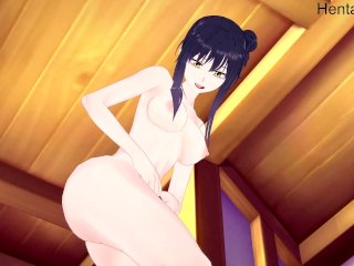 hentai miko yotsuya, big tits, anime hentai, girl masturbating