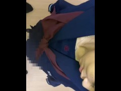 セーラー服の黒髪美女に手コキザーメンぶっかけ 7/16