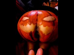 I painted Some ass like a pumpkin then smashed it