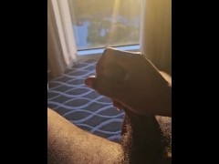 Jerk off session at a fancy hotel (Stroking at Sunrise)