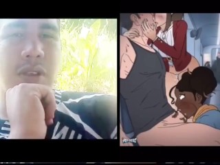 2 very Horny Girls Fuck a Boy with a Big Cock on the Hentai Train (Reaction)