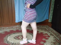 HOT FEMBOY BIG BUTT COLLEGE TEEN GIRLY DRESSED CUTE MODEL CROSSDRESSER KITTY AT HOME TRYING DRESSED