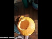 Preview 2 of fuck n cum in pumpkin jack off in jack o lantern