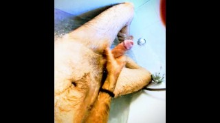 Passionate slow Jerking with steaming Water Drizzle POV