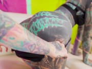 Preview 4 of Heavily tattooed cute girls Get ANAL fucked from Big dick - ass to mouth, deepthroat, facial cumshot