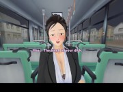 Preview 1 of 3D/Anime/Hentai, Hot Office Lady Begs For Cock On The Bus!! (Paid Request)