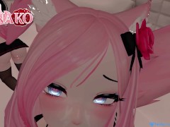 VTUBER CAT GIRL gives you a BJ while you get a view UP HER SKIRT!!!! CUM IN MOUTH FINISH!!!!