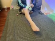 Preview 1 of Hot Asian wife with new pantyhose fingering her wet pussy and got orgasm