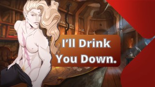 Você convida Alucard e ele bebe de você (Beber porra / Foda romântica)