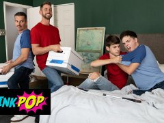 TWINK POP - Joey Mills Rides His Stepdad Mitch Cox's Dick & Takes A Deep Railing Until They Both Cum
