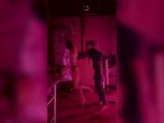 Submissive slut hard spanking hanging in slaughter house