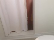 Preview 5 of I caught my slut wife playing with her pussy in the shower, husband watching