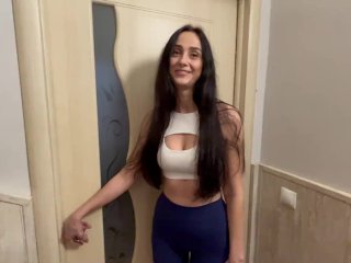 60fps, gym girl, small tits, personal trainer gym
