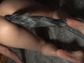 Brand new Foxtail Toy in my Stepsister's Ass. it Hurt her a little but she liked it even More!