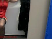 Preview 6 of orgasm in a fitting room in a sports store, public sex