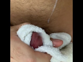 Jercking off with Sock and Cumming