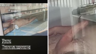 Well hung neighbor caught waking up in the morning with a big boner!