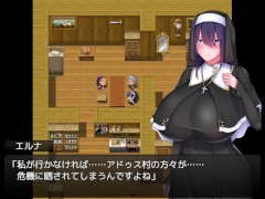 【#聖女エルナと堕淫の書 〜爆乳〇スターのHなお務め〜(体験版)実況】巨乳修道女がおっぱいを揉みまくられてしまい・・・(ファンタジー同人エロゲー) - Screenshot 2 of 16 - Fantasy Hentai