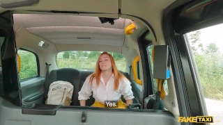 FakeTaxi Blonde with Huge tits pays her debt